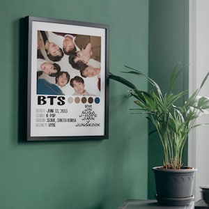 Póster de BTS Bangtan Boys / Descarga digital / 8x10, A4, tamaño carta (EE. UU.) 8.5x11, 11x14, 16x20 / Merchandising / K-Pop / Regalo / Arte mural / Decoración del hogar
