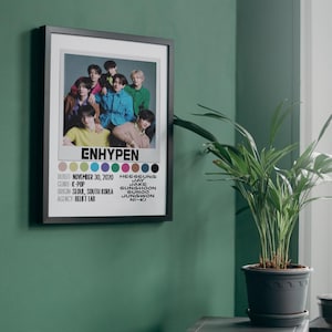 Póster de Enhypen / Descarga digital / 8x10, A4, tamaño carta (EE. UU.) 8.5x11, 11x14, 16x20 / Merchandising / K-Pop / Regalo / Arte mural / Decoración del hogar / Arte de fans