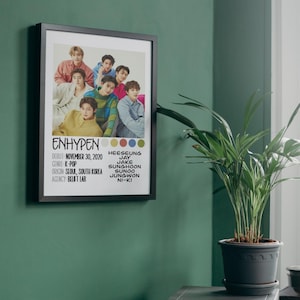 Póster de Enhypen / Descarga digital / 8x10, A4, tamaño carta (EE. UU.) 8.5x11, 11x14, 16x20 / Merchandising / K-Pop / Regalo / Arte mural / Decoración del hogar / Arte de fans