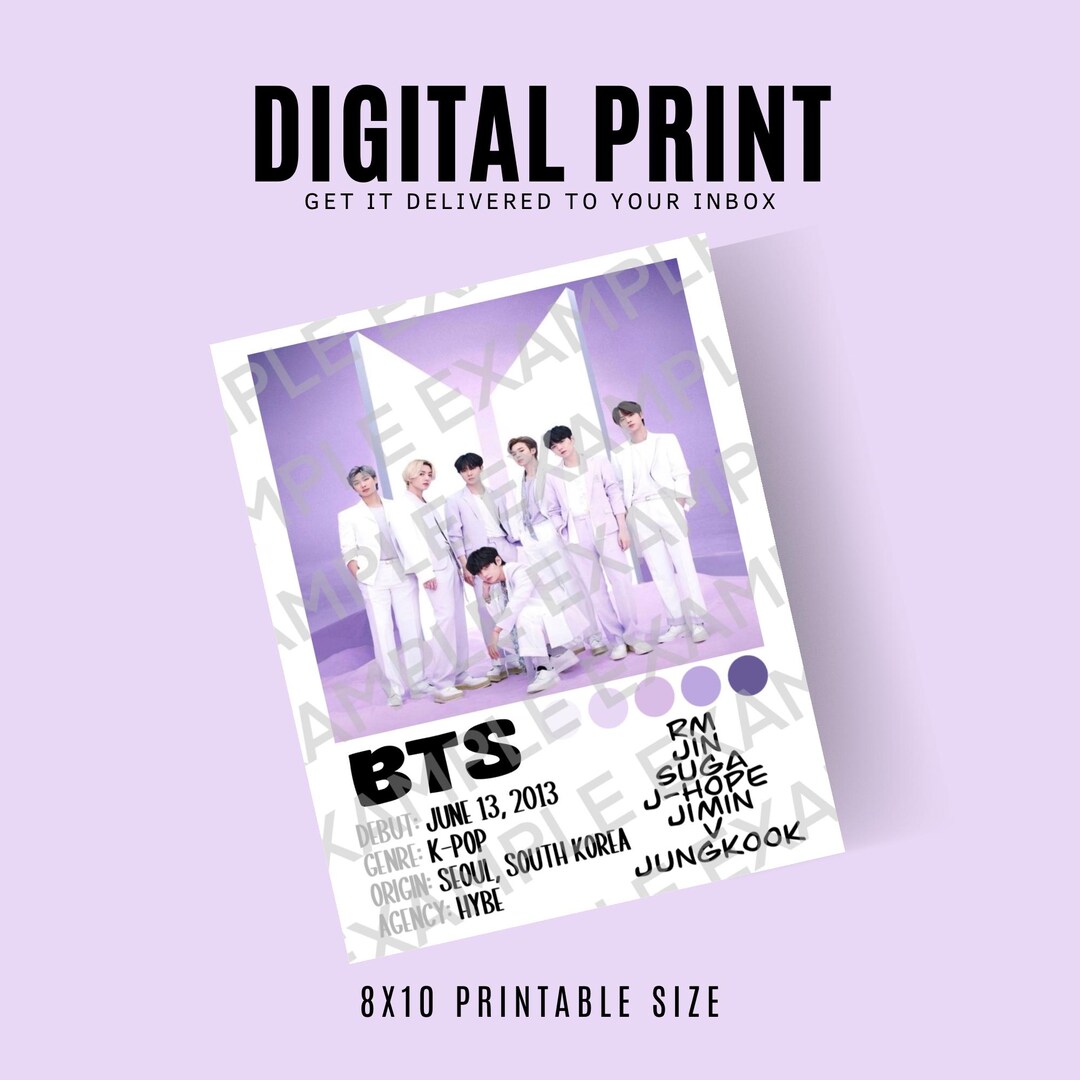 Custom BTS Poster | 8x10 Digital Download | Wall Art | Printable Art ...
