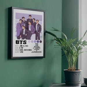 Póster de BTS Bangtan Boys / Descarga digital / 8x10, A4, tamaño carta (EE. UU.) 8.5x11, 11x14, 16x20 / Merchandising / K-Pop / Regalo / Arte mural / Decoración del hogar