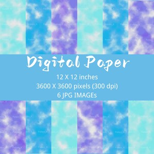 Digitales Papier nahtloses Muster (blaue Wasserfarbe) Bündel