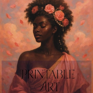 Afrocentric Goddess Aphrodite painting - Printable Wall Art