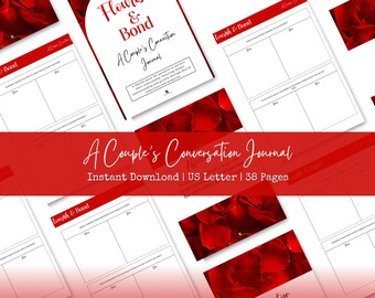 Flourish & Bond-A Couples Connection Journal, Printable Instant Download Couples Journal, Relationship Goals Journal, Couple Journal Prompts