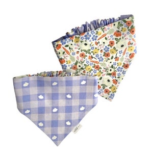 Easter Dog Bandana / Floral Dog Bandana / Reversible Dog Bandana / Scrunchie Dog Bandana
