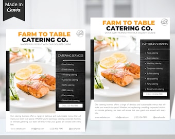 Catering Flyer Template, Editable Catering Flyer Guide, Instant Download, Printable Catering, Restaurant Flyer, Catering Advertisement Vo7