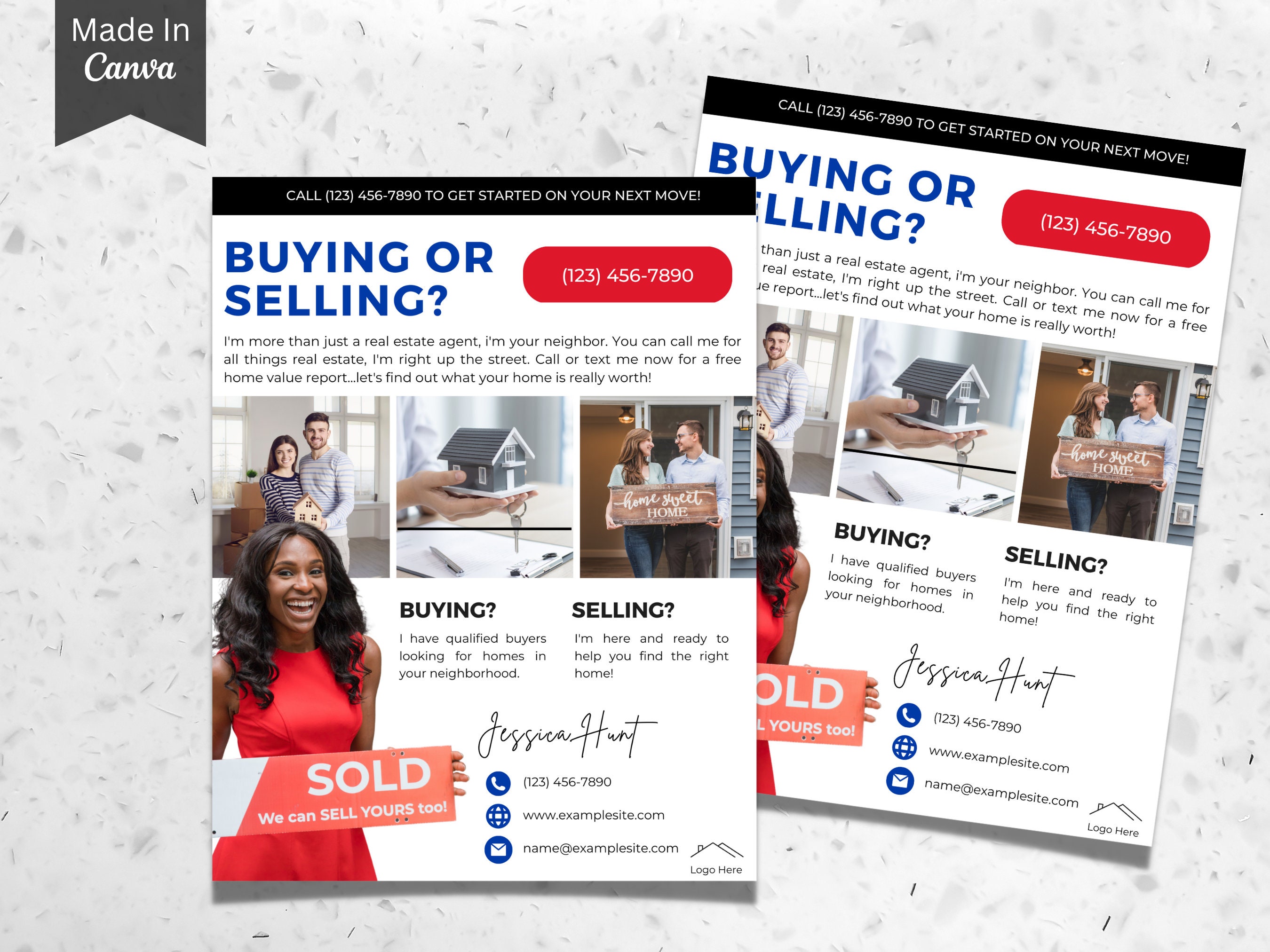 Buying or Selling Real Estate Flyer, Canva Real Estate Template ...