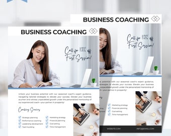 Business Coach Flyer, DIY Canva Flyer Template, Editable Canva Social Media Flyer Template for Business Coach, Coaching Template Coaching 12