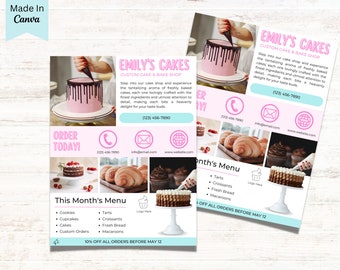 Cake Flyer Template, Cupcake Cake Business Flyer, Baking Dessert Flyer, DIY Cupcake Cake Flyer, Bakery Flyer, DIY Cake Shop Flyer, Canva 14
