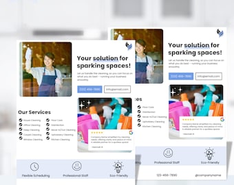 Cleaning Service Flyer Template, Editable Business Poster (Digital Download)