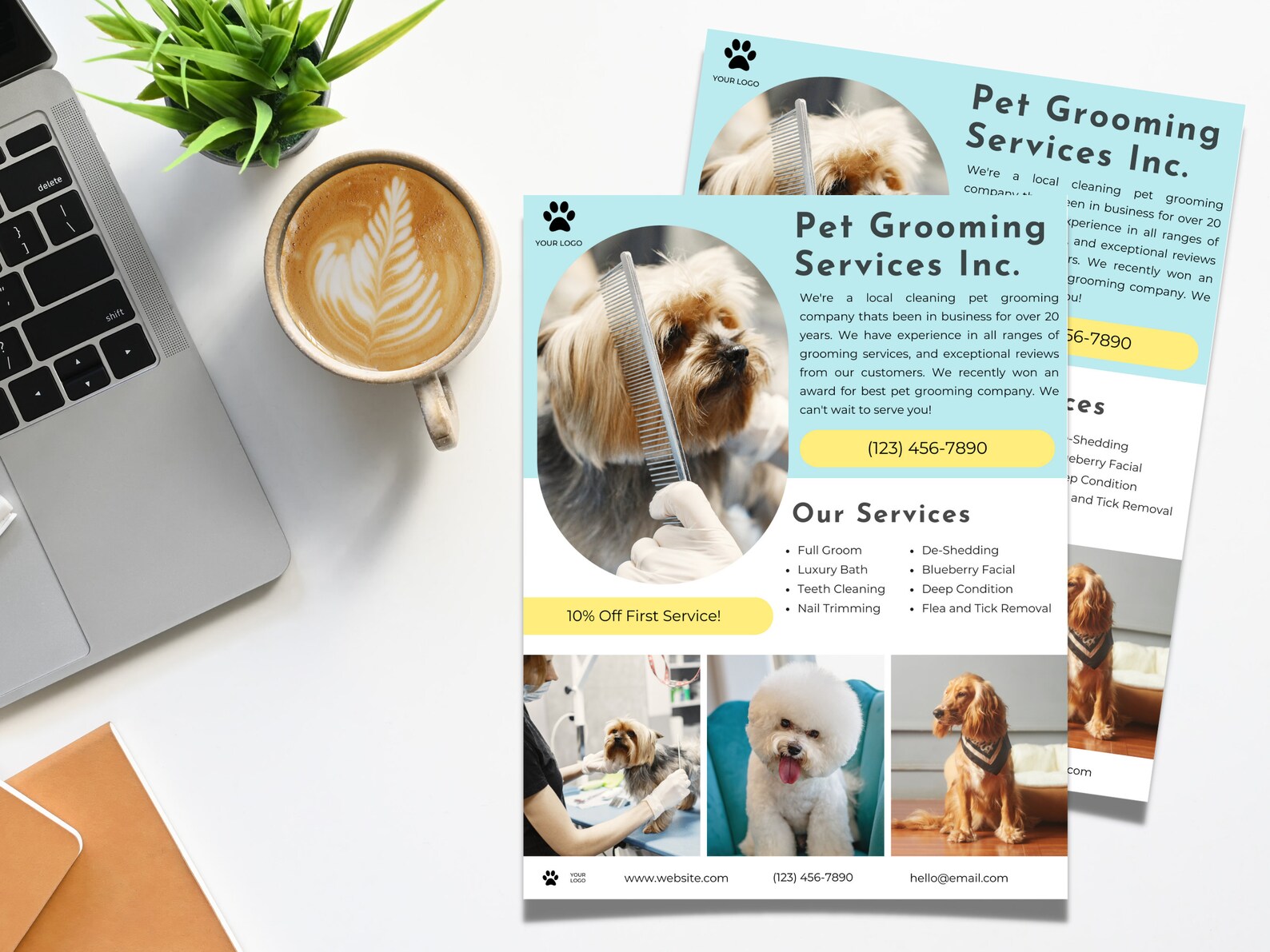 Pet Grooming Flyer, DIY Canva Pet Grooming Flyer Template, Editable ...