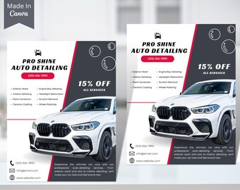 Auto Detailing, Ulotka o Auto Detailingu, Ulotka o Samochodzie, Ulotka o Usługach Motoryzacyjnych, Ulotka Canva Business, Ulotka do Mediów Społecznościowych, Ulotka o Myjni Samochodowej 20