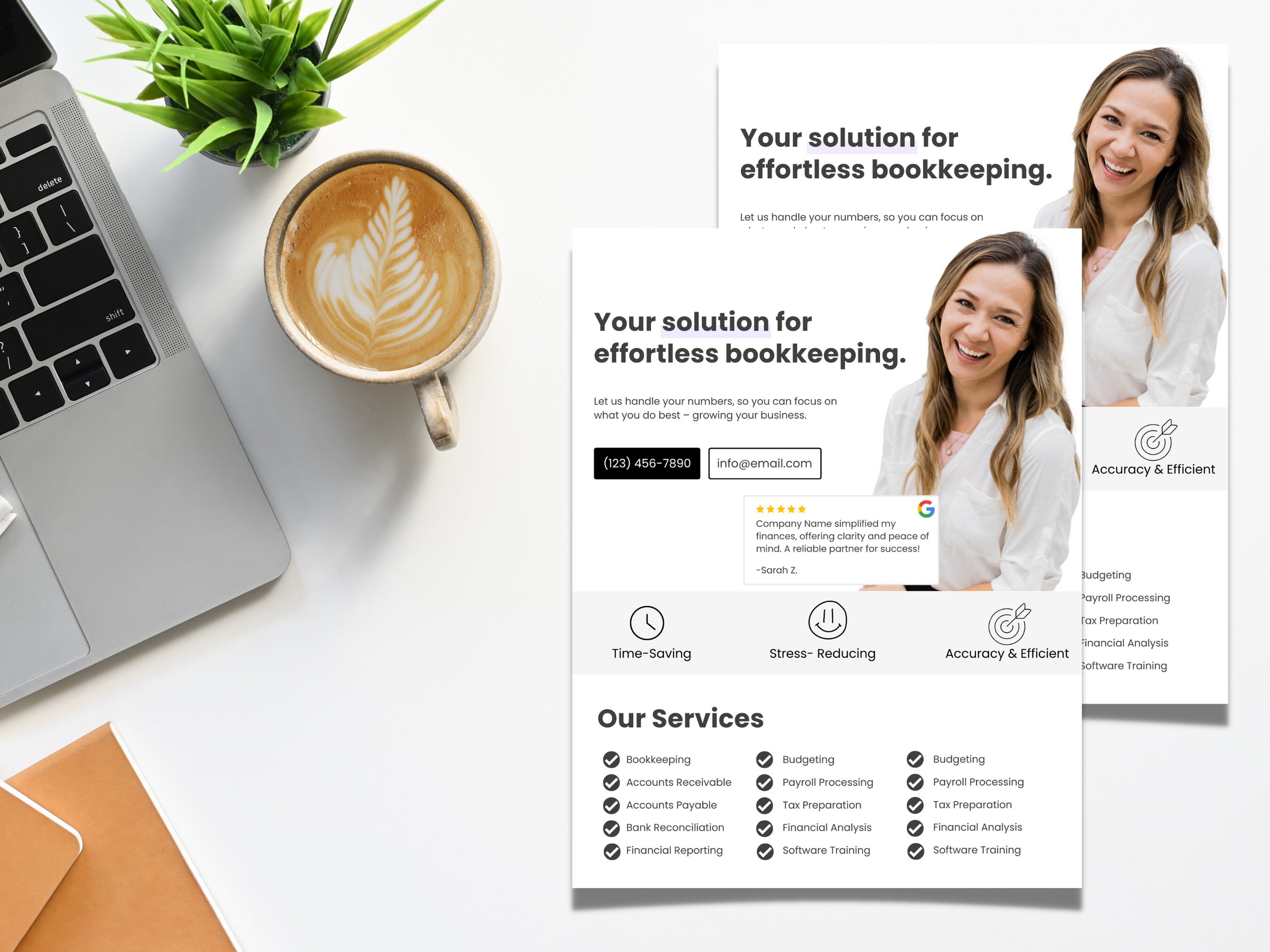 Bookkeeper Flyer Template, Printable Business Flyer Design, Bookkeeping ...