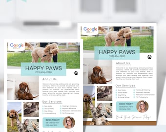 Dog Walking Flyer Poster Leaflet, Pet Sitting Flyer Poster Leaflet, Pet Sitter Flyer, Dog Walking Business, Editable Flyer Template 20