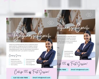 Business Coach Flyer, DIY Canva Flyer Template, Editable Canva Social Media Flyer Template for Business Coach, Coaching Template Coaching 11
