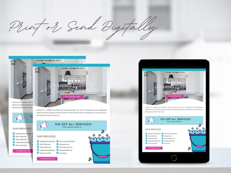 Cleaning Service Flyer, DIY Sheet, Cleaning Service Poster ...