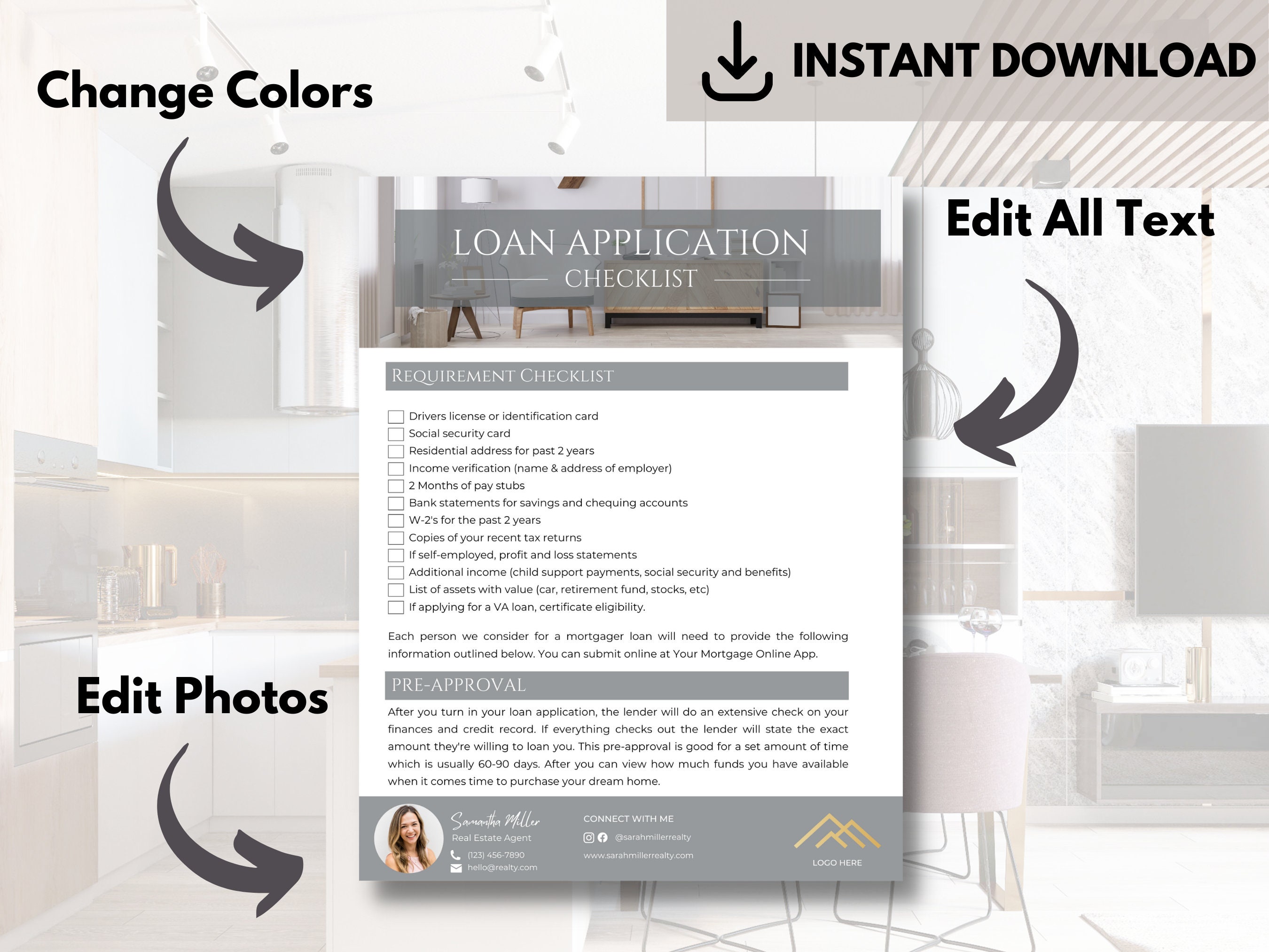 Mortgage Application Checklist Mortgage Pre-approval Real - Etsy
