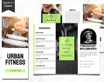 Gym and Fitness Flyer, US Letter Gym Flyer Template, Weight Loss Flyer Template, Fitness Flyer Printable, DIY Flyer, Flyer Template, Gym 16