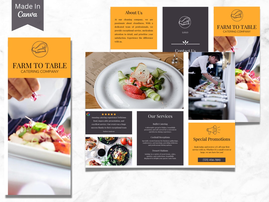 Catering Brochure Template, Editable Catering Flyer Guide, Instant ...