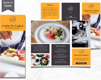 Catering Brochure Template, Editable Catering Flyer Guide, Instant Download, Printable Catering, Restaurant Flyer, Catering Business Flyer 2