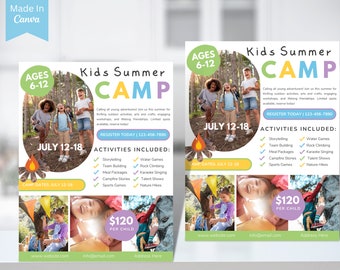 Editable Summer Fun Camp Flyer Template, Kids Summer camp flyer template, Summer Camp Editable Flyer, Kids Day Camp, Summer Camp Poster