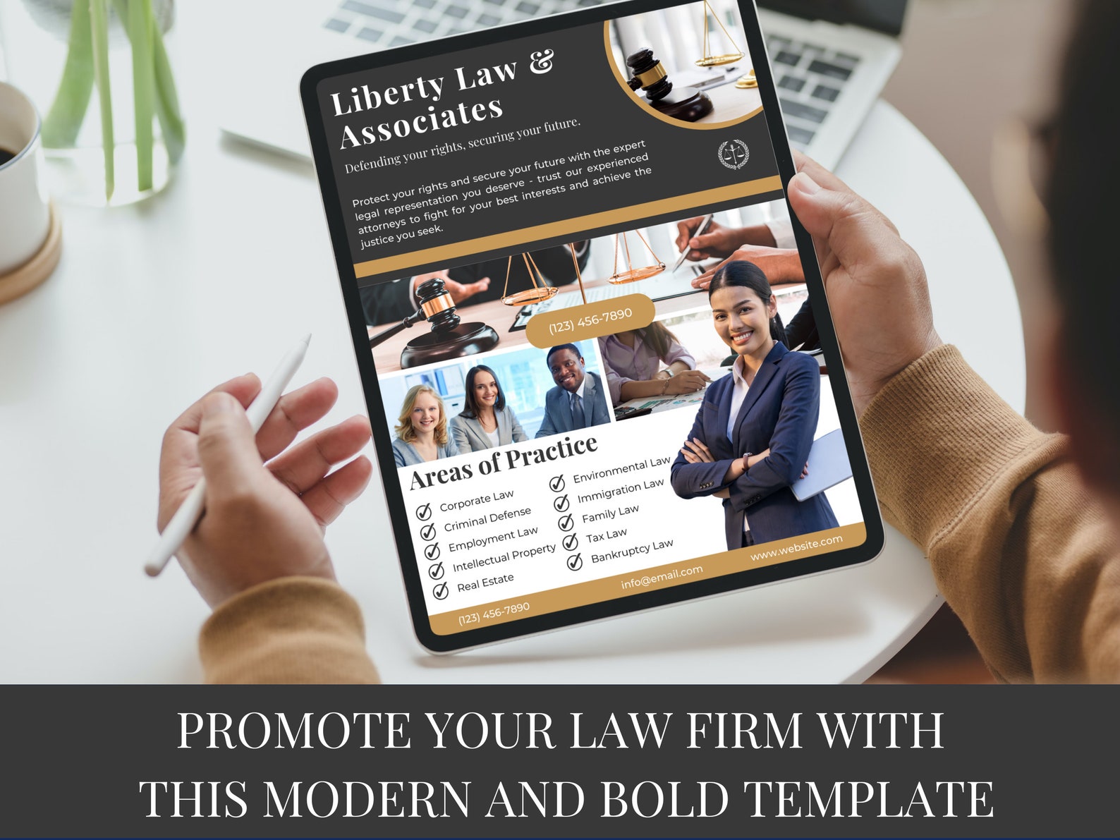 Law Firm Flyer, DIY Canva Law Firm Flyer Template, Editable Canva ...