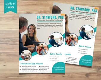 Counseling Psychology Therapy Flyer Templates Design, Editable Printable, Mental Health, Wellness, Business Ads Poster Therapist, canva 25