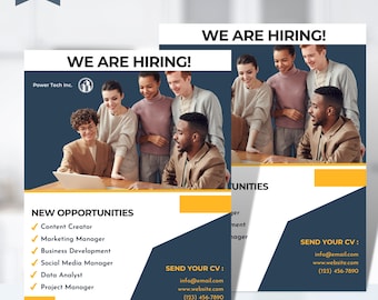 DIY Hiring Flyer Templates Design, We're Hiring Flyer, We're Hiring Business Template, Looking For, Editable Printable Digital, Canva 16