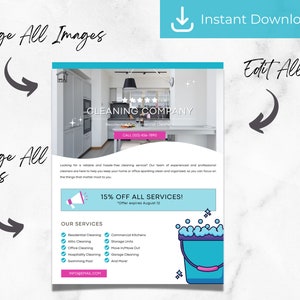 Flyer Kitchen Clean Cleaning Service Flyer, DIY Sheet, Cleaning Service Poster ...