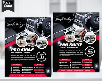 Auto Detailing, Car Detailing Flyer, Auto Flyer, Automotive Services Flyer, Canva Business Flyer, Social Media Flyer, Car Wash Flyer 23