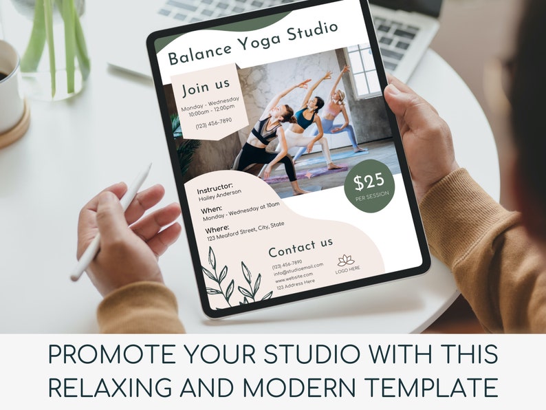 Yoga Flyer Template, Fitness Flyer, Editable Yoga Template, Yoga ...