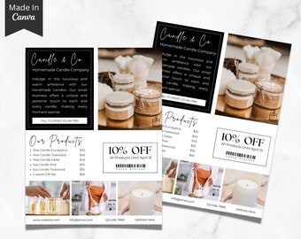 Soy Wax Candles Flyer Template, Editable Handmade Candle Making Small Business Flyers Templates, Candle Business Flyer, Candles Business 2