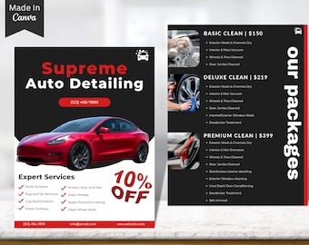 Auto Detailing, Ulotka o Auto Detailingu, Ulotka o Samochodzie, Ulotka o Usługach Motoryzacyjnych, Ulotka Canva Business, Ulotka do Mediów Społecznościowych, Ulotka o Myjni Samochodowej 13