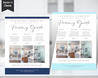 Cleaning Service Flyer, DIY Sheet, Cleaning Business Poster, Housekeeping, Editable Printable Template, Canva, Business Flyer, Pricing Guide