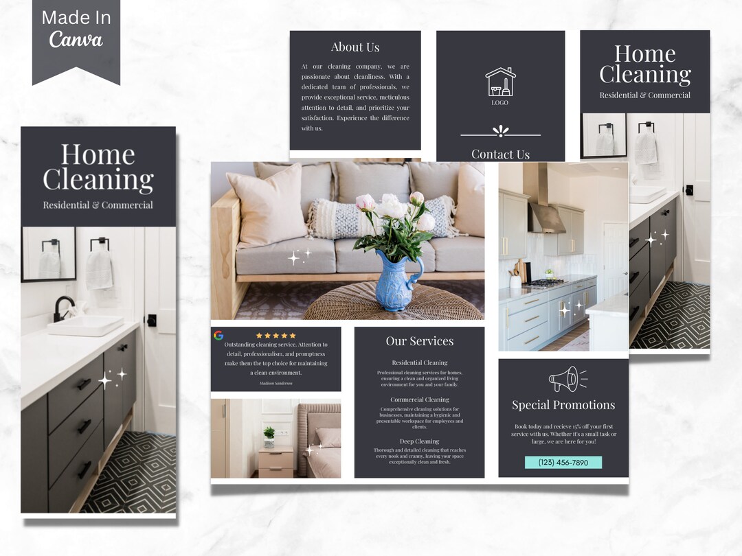 Cleaning Service Brochure, Cleaning Service Poster, Housekeeping Flyer