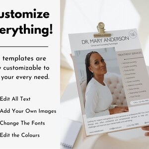 Therapy Flyer Template, Mental Health Wellness Poster, Counseling Psychology Business Ad, Editable Therapist Marketing Canva, Psychotherapy image 7