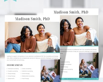 Counseling Psychology Therapy Flyer Templates Design, Editable Printable, Mental Health, Wellness, Business Ads Poster Therapist, canva 67