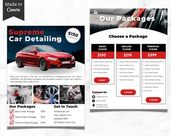Car Detailing Flyer, Car Wash Flyer, Automotive Services Flyer, Social Media Flyer, Canva Business Flyer Design, DIY Flyer Template Design 8