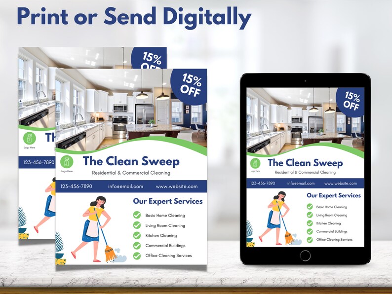 Flyer Kitchen Clean Cleaning Service Flyer, Cleaning Service Poster, Housekeeping Flyer ...