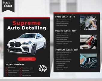 Auto Detailing, Ulotka o Auto Detailingu, Ulotka o Samochodzie, Ulotka o Usługach Motoryzacyjnych, Ulotka Canva Business, Ulotka do Mediów Społecznościowych, Ulotka o Myjni Samochodowej 14