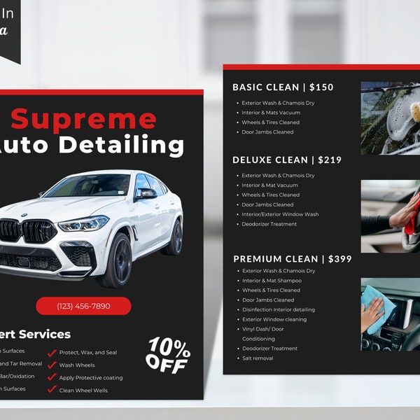 Auto Detailing, Auto Detailing Flyer, Auto Flyer, Automobil Service Flyer, Canva Business Flyer, Social Media Flyer, Car Wash Flyer 14