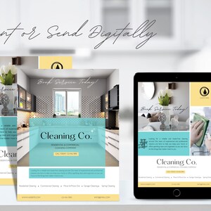 Flyer Kitchen Clean Cleaning Service Flyer, DIY Sheet, Cleaning Business Poster ...