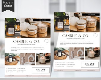 Soy Wax Candles Flyer Template, Editable Handmade Candle Making Small Business Flyers Templates, Candle Business Flyer, Candles Business 13