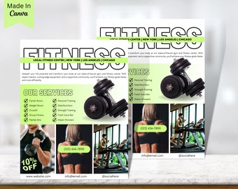 Gym and Fitness Flyer, US Letter Gym Flyer Template, Weight Loss Flyer Template, Fitness Flyer Printable, DIY Flyer, Flyer Template, Gyms 13