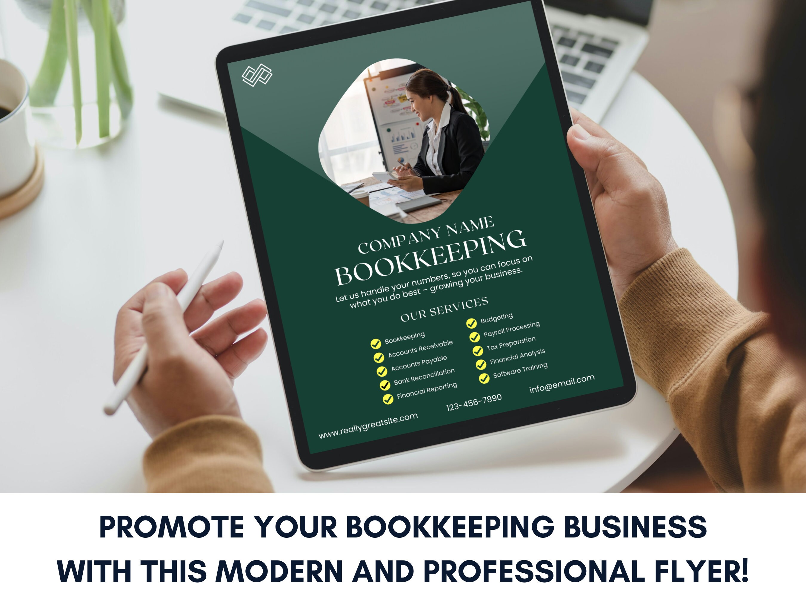 Bookkeeper Flyer Template, Printable Business Flyer Design, Bookkeeping ...