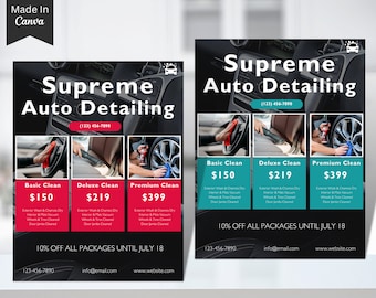 Auto Detailing, Ulotka o Auto Detailingu, Ulotka o Samochodzie, Ulotka o Usługach Motoryzacyjnych, Ulotka Canva Business, Ulotka do Mediów Społecznościowych, Ulotka o Myjni Samochodowej 15