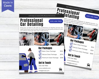 Car Detailing Flyer, DIY Flyer Template Design, Car Wash Flyer, Automotive Services Flyer, Social Media Flyer, Canva Business Flyer Design 7