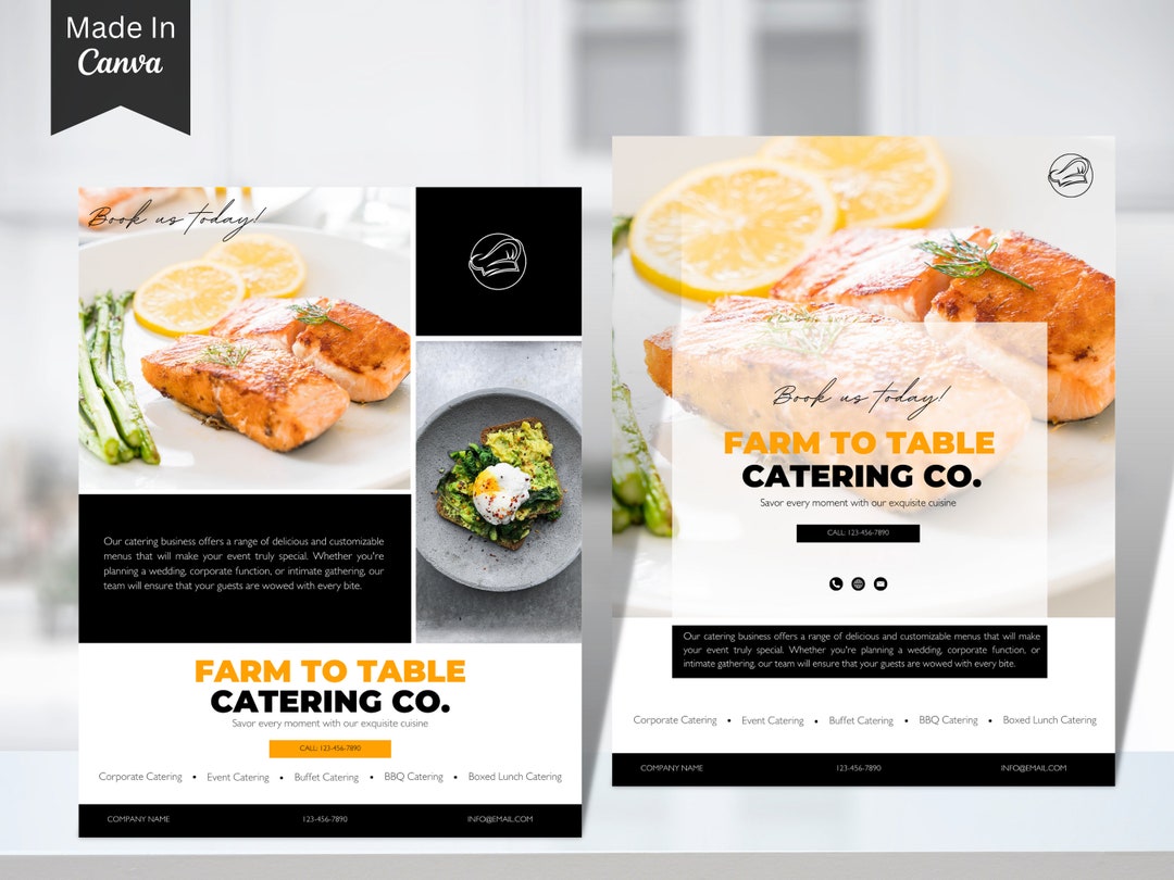 Catering Flyer Template, Editable Catering Flyer Guide, Instant