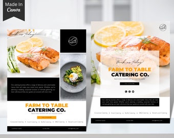 Catering Flyer Template, Editable Catering Flyer Guide, Instant Download, Printable Catering, Restaurant Flyer, Catering Business Flyer
