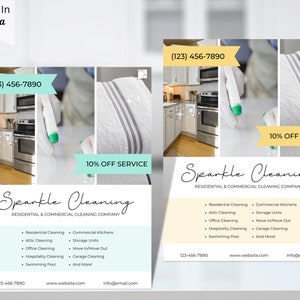 Flyer Kitchen Clean Cleaning Service Flyer, DIY Sheet, Cleaning Business Poster ...